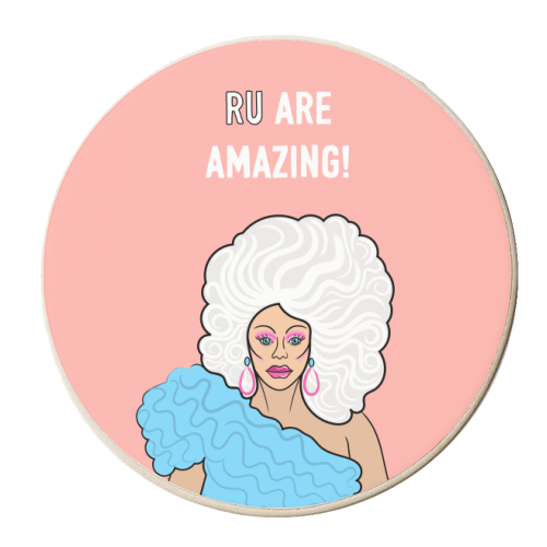 Ru Are Amazing! - personalised beer coaster by Adam Regester