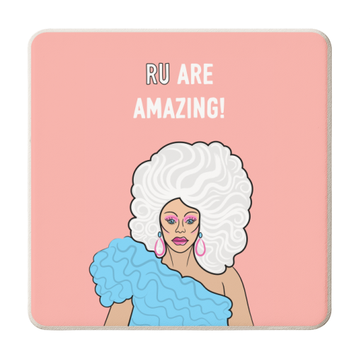 Ru Are Amazing! - personalised beer coaster by Adam Regester