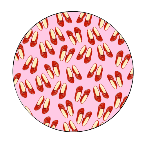 Ruby Red Slipper Pattern - Circle Sticker by Adam Regester