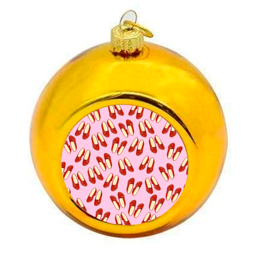 Ruby Red Slipper Pattern - colourful christmas bauble by Adam Regester
