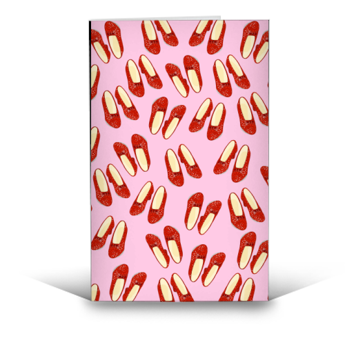 Ruby Red Slipper Pattern - funny greeting card by Adam Regester