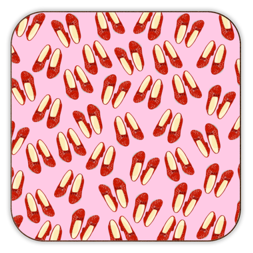 Ruby Red Slipper Pattern - personalised beer coaster by Adam Regester