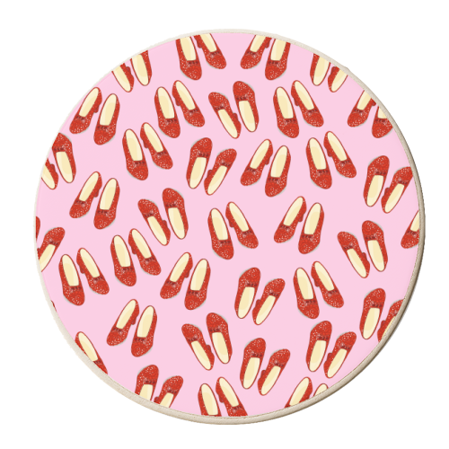 Ruby Red Slipper Pattern - personalised beer coaster by Adam Regester