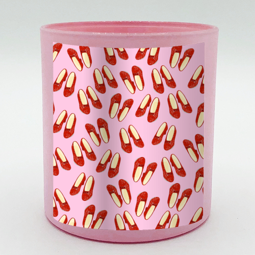 Ruby Red Slipper Pattern - scented candle by Adam Regester