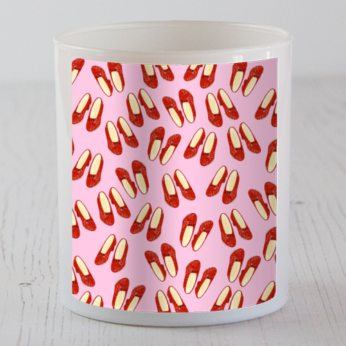 Ruby Red Slipper Pattern - scented candle by Adam Regester