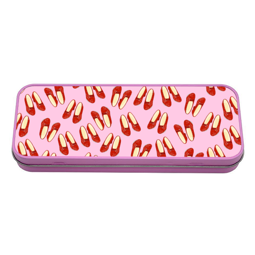 Ruby Red Slipper Pattern - tin pencil case by Adam Regester