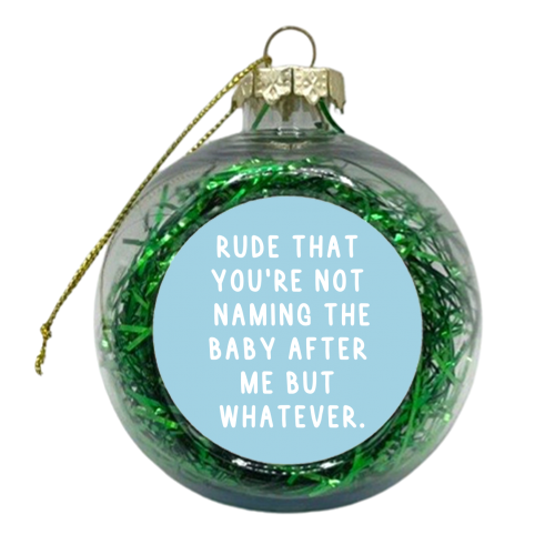 Rude - xmas bauble by Pink and Pip
