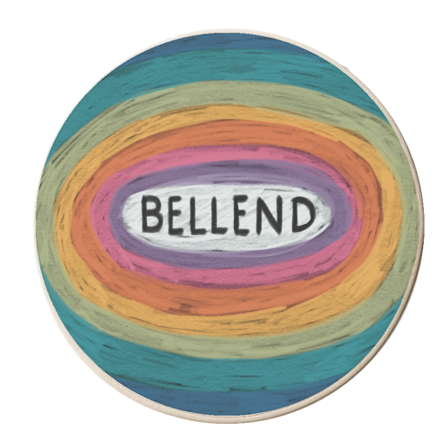 Rude Retro Rainbow: Bellend - personalised beer coaster by Giddy Kipper