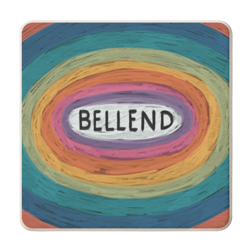 Rude Retro Rainbow: Bellend - personalised beer coaster by Giddy Kipper