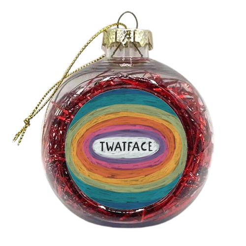 Rude Retro Rainbow : Twatface - xmas bauble by Giddy Kipper