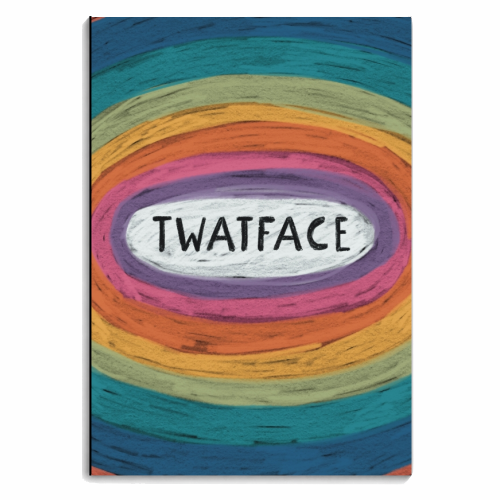 Rude Retro Rainbow : Twatface - personalised A4, A5, A6 notebook by Giddy Kipper