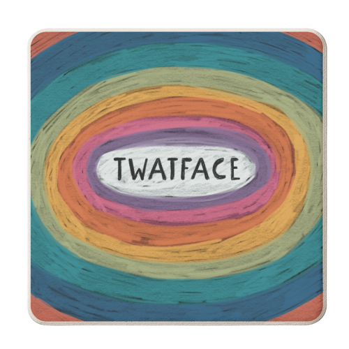 Rude Retro Rainbow : Twatface - personalised beer coaster by Giddy Kipper
