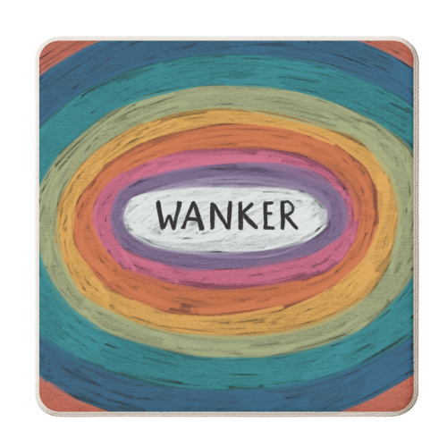 Rude Retro Rainbow :Wanker - personalised beer coaster by Giddy Kipper