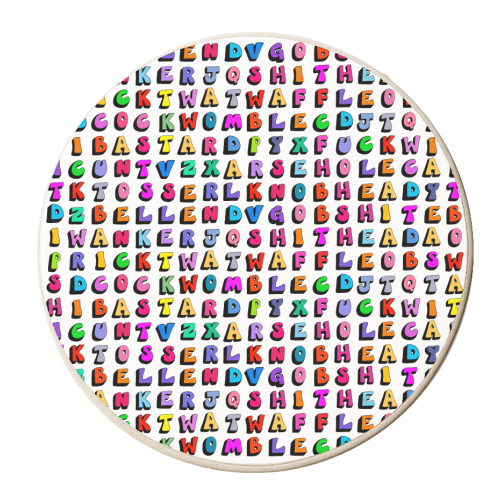 Rude word worsearch - personalised beer coaster by PixieDrew