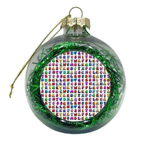 Rude word worsearch - xmas bauble by PixieDrew