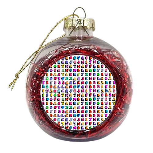 Rude word worsearch - xmas bauble by PixieDrew