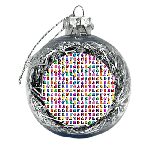 Rude word worsearch - xmas bauble by PixieDrew