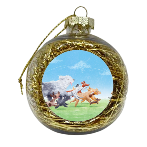 Running dogs - xmas bauble by Debra Hodgson