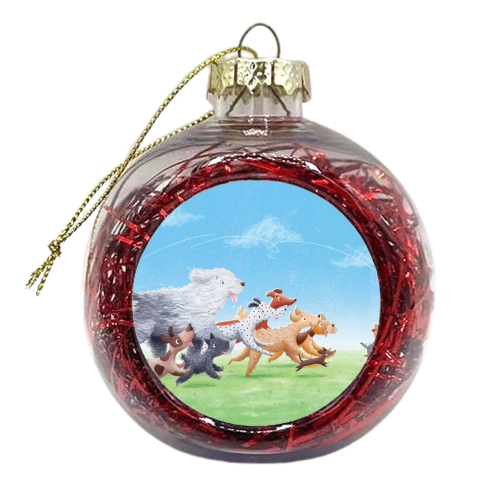 Running dogs - xmas bauble by Debra Hodgson