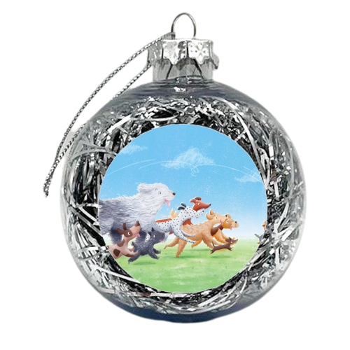 Running dogs - xmas bauble by Debra Hodgson