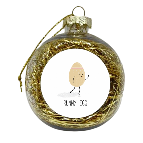 Runny Egg - xmas bauble by Leeann Walker