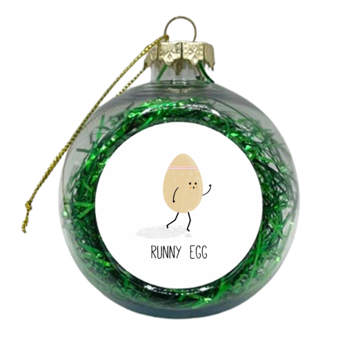 Runny Egg - xmas bauble by Leeann Walker
