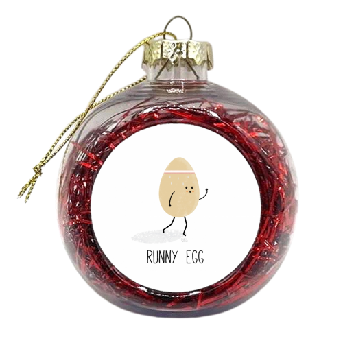 Runny Egg - xmas bauble by Leeann Walker