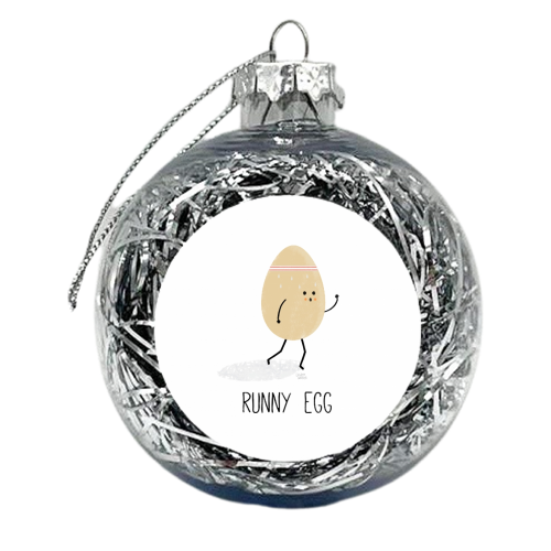 Runny Egg - xmas bauble by Leeann Walker