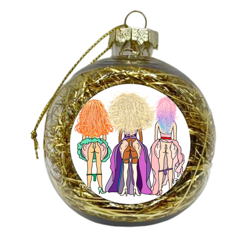 RuPaul Drag Race Butts - xmas bauble by Notsniw Art