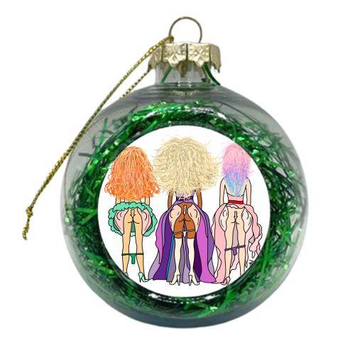 RuPaul Drag Race Butts - xmas bauble by Notsniw Art