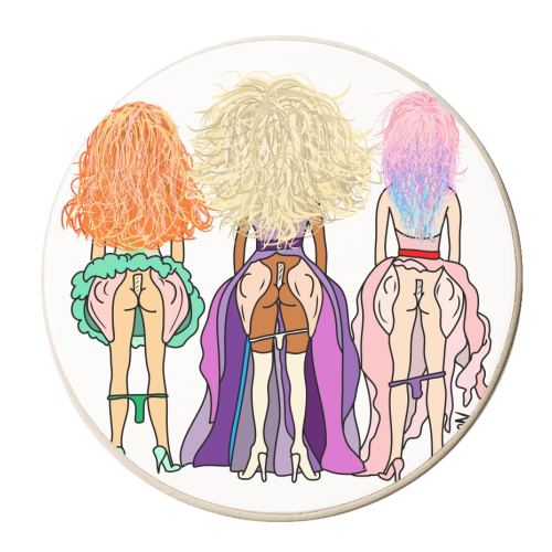 RuPaul Drag Race Butts - personalised beer coaster by Notsniw Art