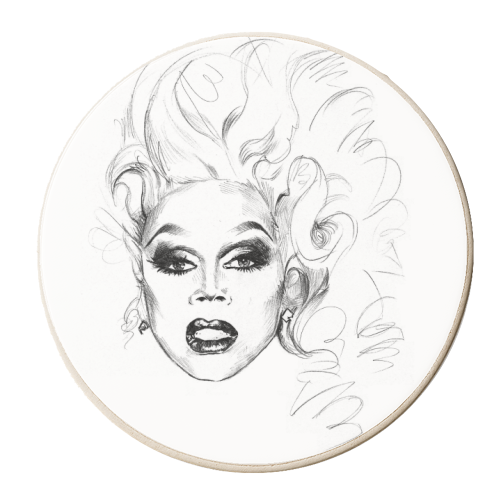 RuPaul - personalised beer coaster by Darren Baxter