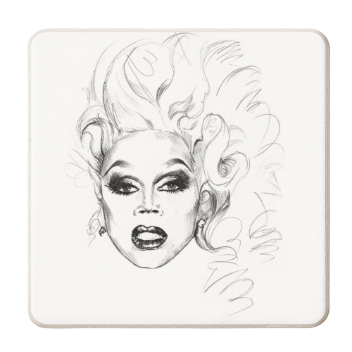 RuPaul - personalised beer coaster by Darren Baxter
