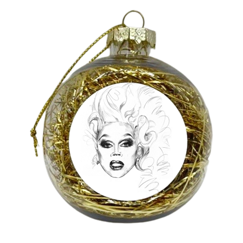 RuPaul - xmas bauble by Darren Baxter