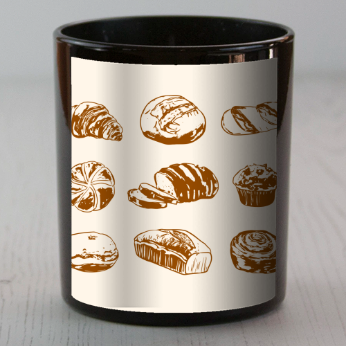 Rustic Bread & Pastries Illustration - scented candle by EZbie