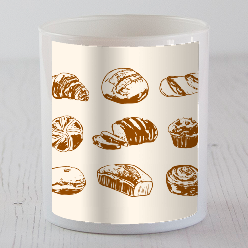Rustic Bread & Pastries Illustration - scented candle by EZbie