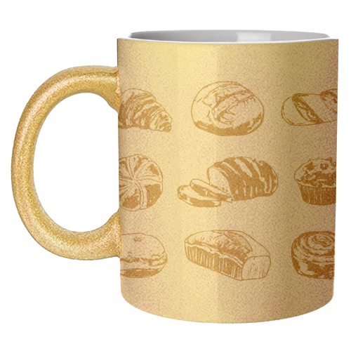 Rustic Bread & Pastries Illustration - unique mug by EZbie
