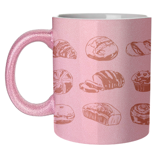 Rustic Bread & Pastries Illustration - unique mug by EZbie