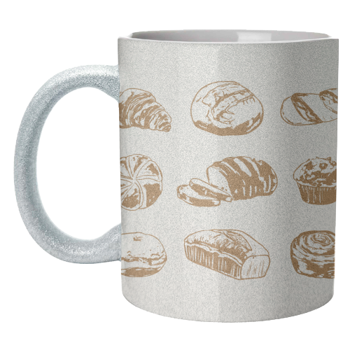 Rustic Bread & Pastries Illustration - unique mug by EZbie
