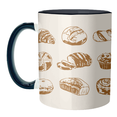 Rustic Bread & Pastries Illustration - unique mug by EZbie