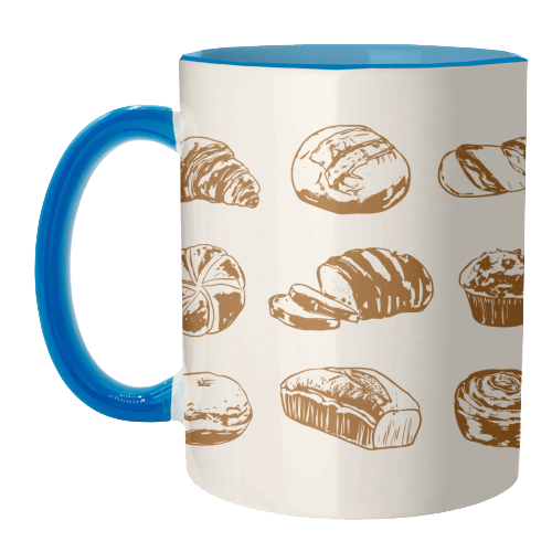 Rustic Bread & Pastries Illustration - unique mug by EZbie