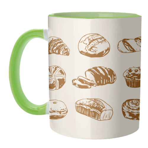 Rustic Bread & Pastries Illustration - unique mug by EZbie