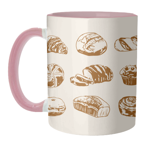 Rustic Bread & Pastries Illustration - unique mug by EZbie