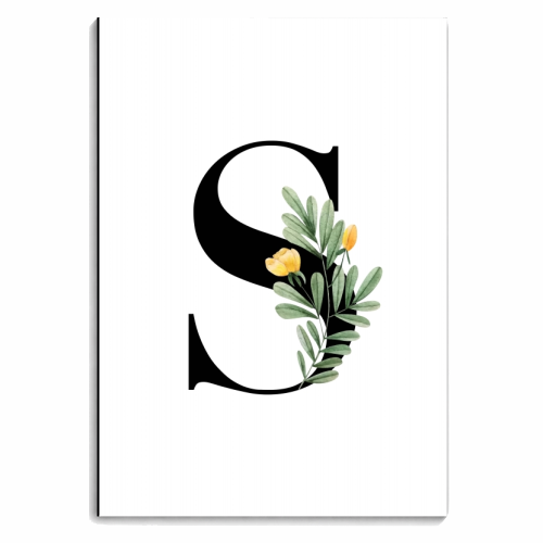 S Floral Letter Initial - personalised A4, A5, A6 notebook by Toni Scott