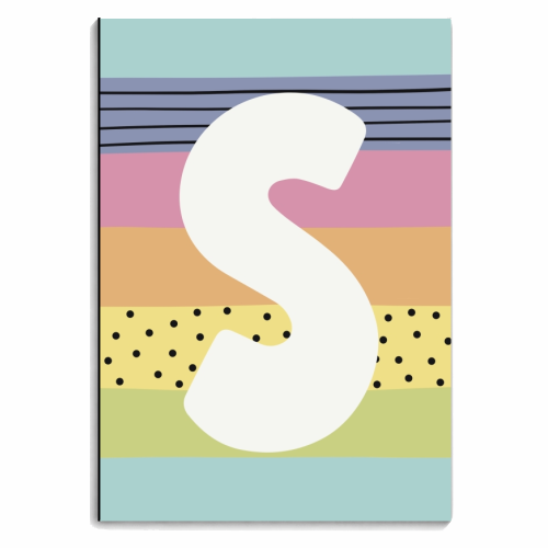 S - initial gift modern rainbow personalised - personalised A4, A5, A6 notebook by Giddy Kipper