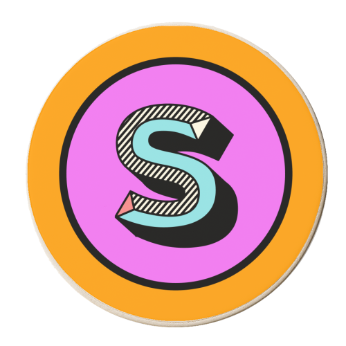 S - Personalised Letter Design - personalised beer coaster by AbiGoLucky