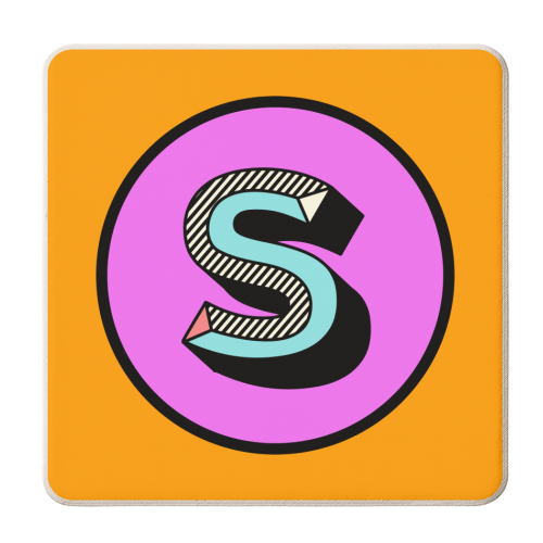 S - Personalised Letter Design - personalised beer coaster by AbiGoLucky