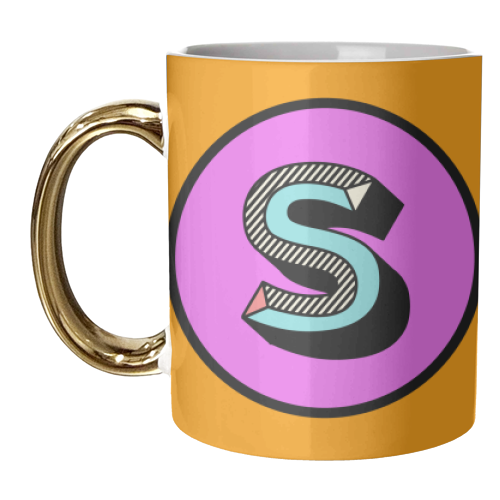 S - Personalised Letter Design - unique mug by AbiGoLucky