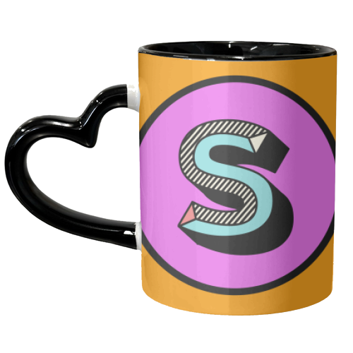 S - Personalised Letter Design - unique mug by AbiGoLucky
