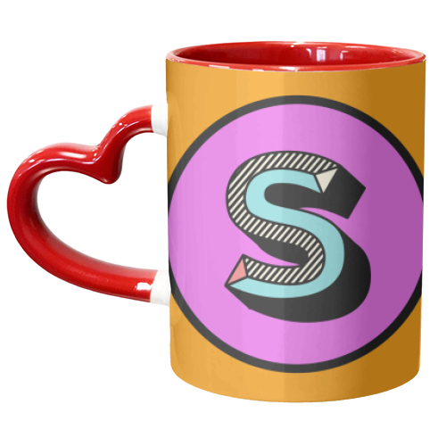 S - Personalised Letter Design - unique mug by AbiGoLucky